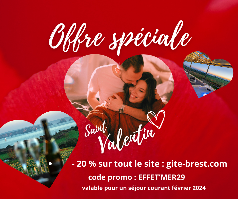 offre saint valentin chez les gites de Fabie : gite-brest.com